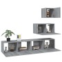 Set de muebles para TV 4 pzas madera contrachapada gris Sonoma de vidaXL, Muebles TV - Ref: Foro24-3114644, Precio: 117,26 €,...