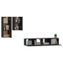 Set de muebles para TV 4 piezas madera contrachapada negro de vidaXL, Muebles TV - Ref: Foro24-3114623, Precio: 162,93 €, Des...