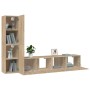 Set de muebles para TV 4 pzas madera contrachapada roble Sonoma de vidaXL, Muebles TV - Ref: Foro24-3114312, Precio: 140,02 €...