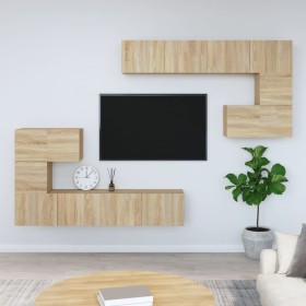 Mueble de pared para TV madera contrachapada color roble sonoma de vidaXL, Muebles TV - Ref: Foro24-3114584, Precio: 256,29 €...