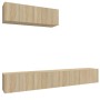 Set de muebles para TV 3 pzas madera contrachapada roble sonoma de vidaXL, Muebles TV - Ref: Foro24-3114480, Precio: 137,24 €...