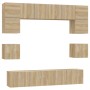 Set de muebles para TV 8 pzas madera contrachapada roble Sonoma de vidaXL, Muebles TV - Ref: Foro24-3114408, Precio: 251,05 €...