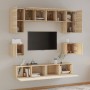 Set de muebles para TV 8 pzas madera contrachapada roble Sonoma de vidaXL, Muebles TV - Ref: Foro24-3114408, Precio: 251,05 €...