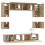 Set de muebles para TV 8 pzas madera contrachapada roble Sonoma de vidaXL, Muebles TV - Ref: Foro24-3114408, Precio: 251,05 €...