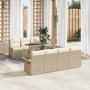 Conjunto de sofá de jardín 8 pcs Beige ratán sintético en Sofás de exterior | Comprar online en Foru.es
