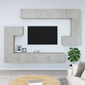 Mueble de pared de TV madera contrachapada gris hormigón de vidaXL, Muebles TV - Ref: Foro24-3114593, Precio: 370,26 €, Descu...