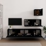 Set de muebles para TV 4 piezas madera contrachapada negro de vidaXL, Muebles TV - Ref: Foro24-3114647, Precio: 167,50 €, Des...