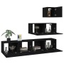 Set de muebles para TV 4 piezas madera contrachapada negro de vidaXL, Muebles TV - Ref: Foro24-3114647, Precio: 167,50 €, Des...