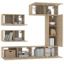 Set de muebles para TV 6 pzas madera contrachapada roble sonoma de vidaXL, Muebles TV - Ref: Foro24-3114552, Precio: 232,79 €...