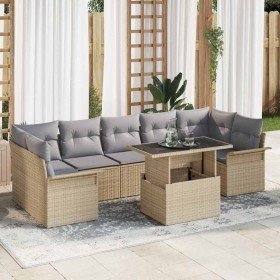 Conjunto de sofá de jardín con cojín 8 pcs Beige Poliratán en Sofás de exterior | Comprar online en Foru.es