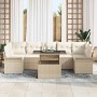 Conjunto de sofá de jardín 8 pcs Beige ratán sintético en Sofás de exterior | Comprar online en Foru.es