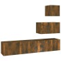 Set de muebles de TV 4 pzas madera contrachapada roble ahumado de vidaXL, Muebles TV - Ref: Foro24-3114643, Precio: 113,20 €,...