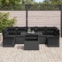 Conjunto de sofá de jardín 8 pcs Negro ratán sintético en Sofás de exterior | Comprar online en Foru.es
