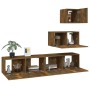 Set de muebles de TV 4 pzas madera contrachapada roble ahumado de vidaXL, Muebles TV - Ref: Foro24-3114643, Precio: 113,20 €,...