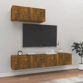 Set de muebles de TV 3 pzas madera contrachapada roble ahumado de vidaXL, Muebles TV - Ref: Foro24-3114475, Precio: 89,56 €, ...