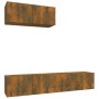 Set de muebles de TV 3 pzas madera contrachapada roble ahumado de vidaXL, Muebles TV - Ref: Foro24-3114475, Precio: 90,70 €, ...