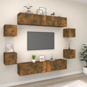 Set de muebles de TV 8 pzas madera contrachapada roble ahumado de vidaXL, Muebles TV - Ref: Foro24-3114219, Precio: 190,58 €,...