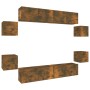 Set de muebles de TV 8 pzas madera contrachapada roble ahumado de vidaXL, Muebles TV - Ref: Foro24-3114219, Precio: 194,39 €,...