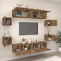 Set de muebles de TV 8 pzas madera contrachapada roble ahumado de vidaXL, Muebles TV - Ref: Foro24-3114219, Precio: 194,39 €,...