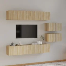 Set de muebles para TV 6 pzas madera contrachapada roble sonoma de vidaXL, Muebles TV - Ref: Foro24-3114600, Precio: 214,13 €...
