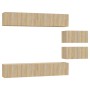Set de muebles para TV 6 pzas madera contrachapada roble sonoma de vidaXL, Muebles TV - Ref: Foro24-3114600, Precio: 216,38 €...