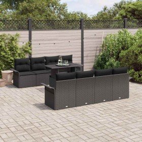 Conjunto de sofá de jardín 9 pcs Negro ratán sintético en Sofás de exterior | Comprar online en Foru.es