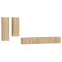 Set de muebles para TV 4 pzas madera contrachapada roble Sonoma de vidaXL, Muebles TV - Ref: Foro24-3114632, Precio: 193,65 €...