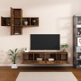 Juego de mueble TV 7 piezas madera contrachapada roble ahumado de vidaXL, Muebles TV - Ref: Foro24-3114507, Precio: 169,38 €,...
