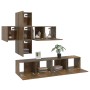 Juego de mueble TV 7 piezas madera contrachapada roble ahumado de vidaXL, Muebles TV - Ref: Foro24-3114507, Precio: 169,38 €,...