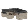 Conjunto de sofá de jardín 9 pcs Gris Claro ratán sintético en Sofás de exterior | Comprar online en Foru.es