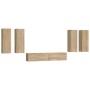 Set de muebles para TV 6 pzas madera contrachapada roble sonoma de vidaXL, Muebles TV - Ref: Foro24-3114344, Precio: 243,14 €...