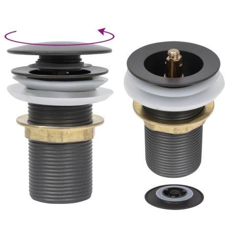 Desagüe de empuje sin función desbordamiento gris 6,4x6,4x9,1cm de vidaXL, Grifos - Ref: Foro24-149063, Precio: 14,83 €, Desc...