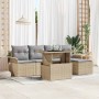 Conjunto de sofá de jardín 6 pcs Beige ratán sintético en Sofás de exterior | Comprar online en Foru.es