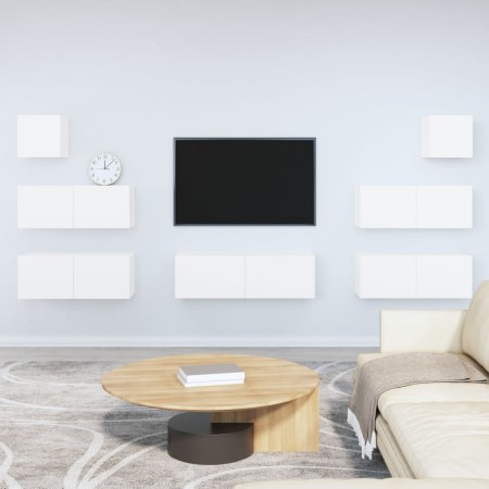 Set de muebles para TV 7 piezas madera contrachapada blanco de vidaXL, Muebles TV - Ref: Foro24-3114542, Precio: 311,72 €, De...