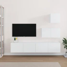 Set de muebles para TV 4 piezas madera contrachapada blanco de vidaXL, Muebles TV - Ref: Foro24-3114638, Precio: 150,02 €, De...