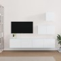 Set de muebles para TV 4 piezas madera contrachapada blanco de vidaXL, Muebles TV - Ref: Foro24-3114638, Precio: 154,21 €, De...