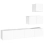 Set de muebles para TV 4 piezas madera contrachapada blanco de vidaXL, Muebles TV - Ref: Foro24-3114638, Precio: 154,21 €, De...