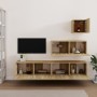 Set de muebles para TV 4 pzas madera contrachapada roble Sonoma de vidaXL, Muebles TV - Ref: Foro24-3114648, Precio: 140,51 €...