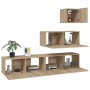 Set de muebles para TV 4 pzas madera contrachapada roble Sonoma de vidaXL, Muebles TV - Ref: Foro24-3114648, Precio: 140,51 €...