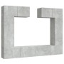 Set de muebles de TV 6 pzas madera contrachapada gris hormigón de vidaXL, Muebles TV - Ref: Foro24-3114465, Precio: 276,17 €,...