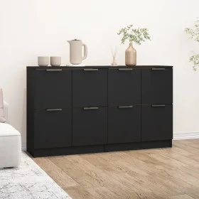 Aparadores 2 uds madera contrachapada negro 60x30x70 cm de vidaXL, Aparadores - Ref: Foro24-3115805, Precio: 123,57 €, Descue...