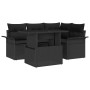 Conjunto de sofá de jardín con cojín 5 pcs Negro Poliratán en Sofás de exterior | Comprar online en Foru.es