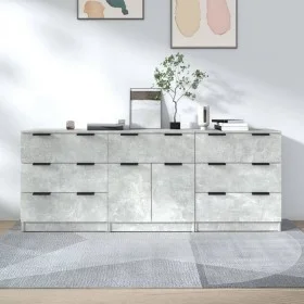 Concrete gray plywood 3-piece sideboard by vidaXL, Sideboards - Ref: Foro24-3115799, Price: 208,56 €, Discount: %