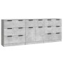 Aparador de 3 piezas madera contrachapada gris hormigón de vidaXL, Aparadores - Ref: Foro24-3115799, Precio: 216,11 €, Descue...