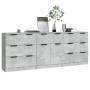 Aparador de 3 piezas madera contrachapada gris hormigón de vidaXL, Aparadores - Ref: Foro24-3115799, Precio: 216,11 €, Descue...