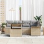 Conjunto de sofá de jardín 6 pcs Beige ratán sintético en Sofás de exterior | Comprar online en Foru.es