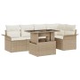 Conjunto de sofá de jardín 6 pcs Beige ratán sintético en Sofás de exterior | Comprar online en Foru.es