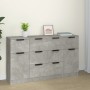 Set de aparador 3 piezas madera contrachapada gris hormigón de vidaXL, Aparadores - Ref: Foro24-3115823, Precio: 168,75 €, De...