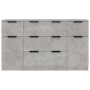 Set de aparador 3 piezas madera contrachapada gris hormigón de vidaXL, Aparadores - Ref: Foro24-3115823, Precio: 168,75 €, De...