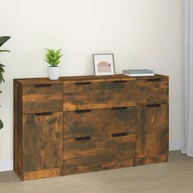 Set de aparador 3 piezas madera contrachapada roble ahumado de vidaXL, Aparadores - Ref: Foro24-3115825, Precio: 152,39 €, De...